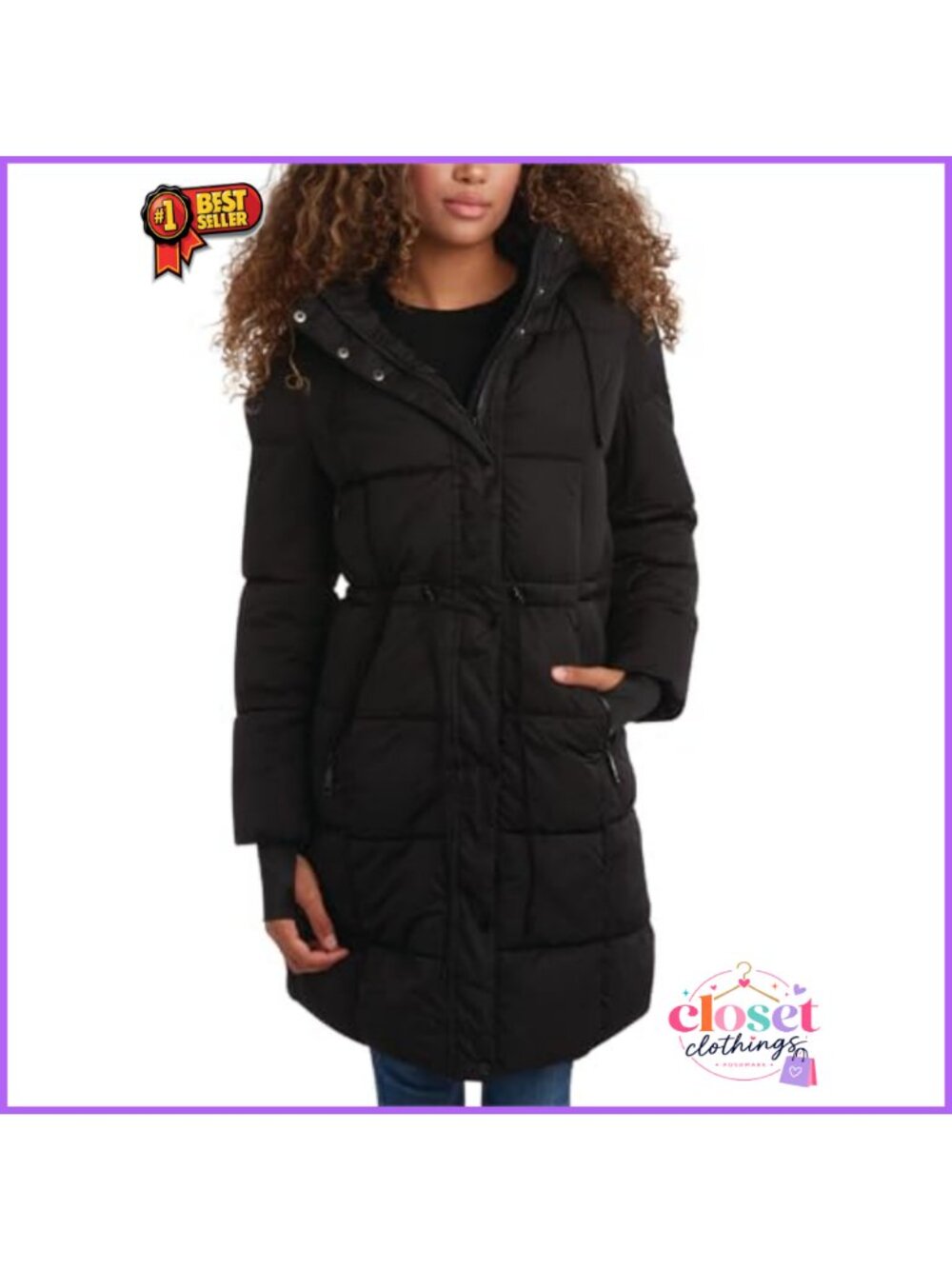 Long Quilted Puffer Parka Hooded Insulated Winter Coat